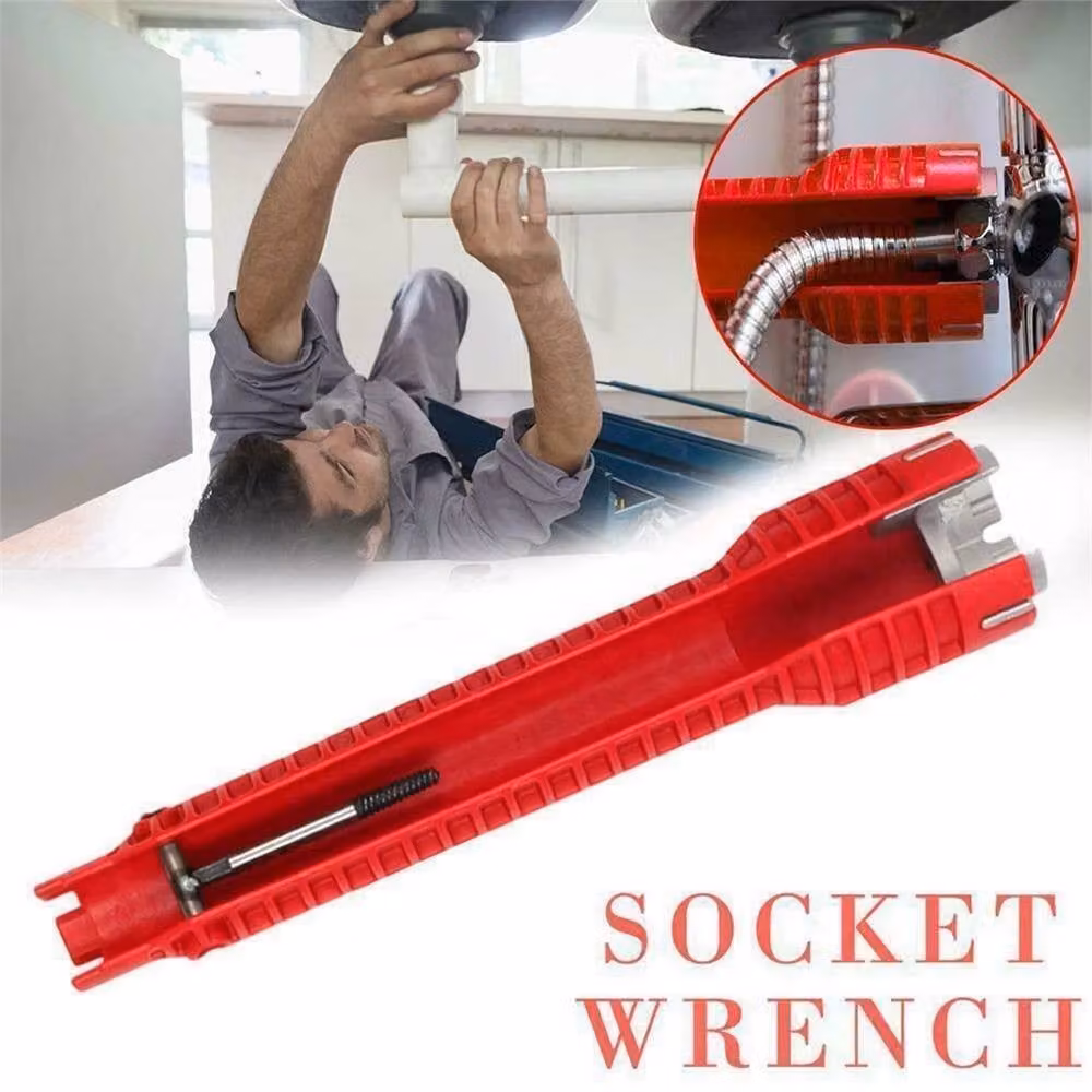Nordara 14-in-1 Multifunction Tap Spanner and Faucet Sink Wrench Tool in Red – 5