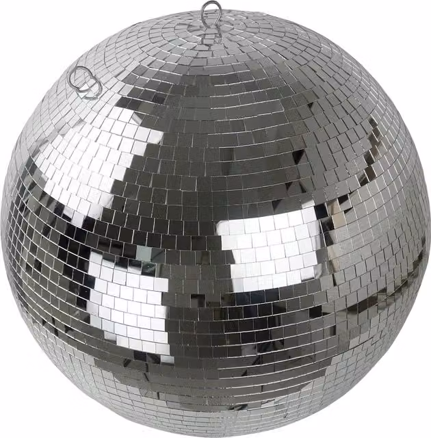 FXLab Silver Geometric Glass Mirror Ball, Diameter: 60 cm
