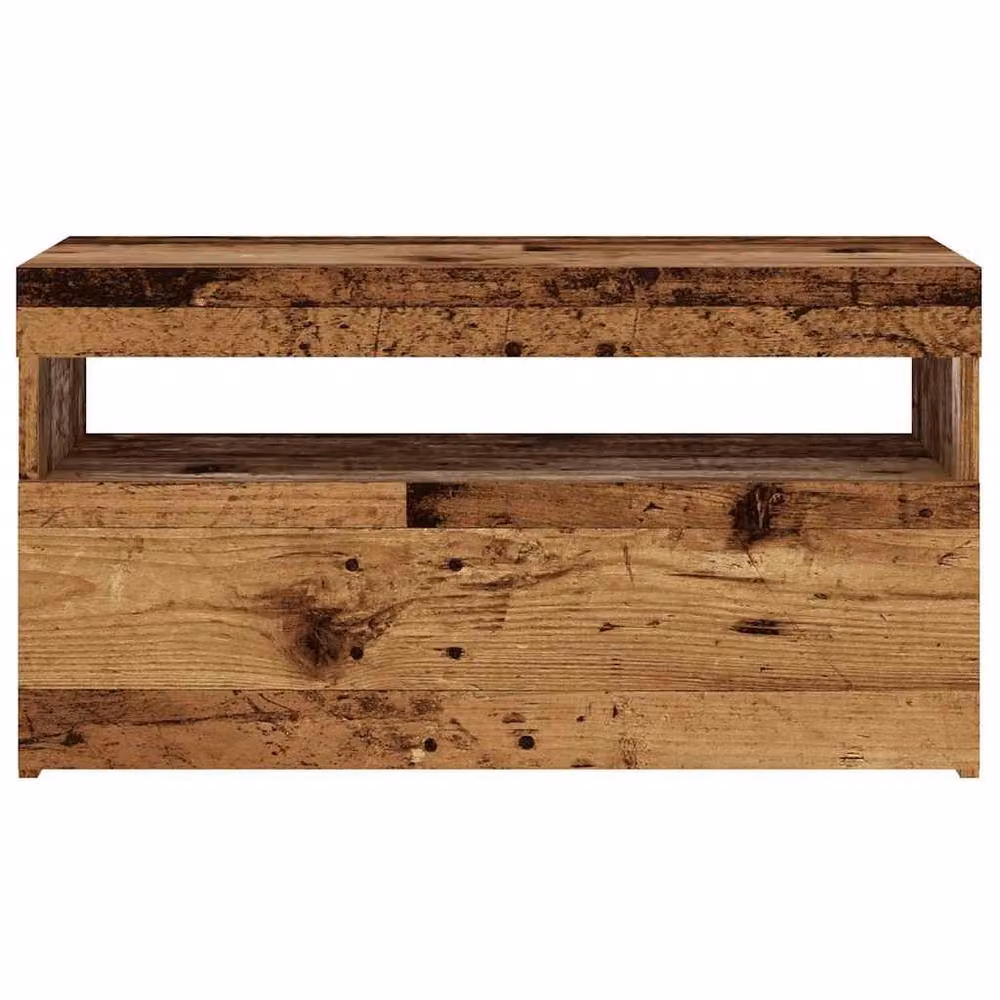 Berkfield Home Set of 2 TV Cabinets with LED Lights in Old Wood Brown, W/D/H: 75 x 40 x 35 cm – 6