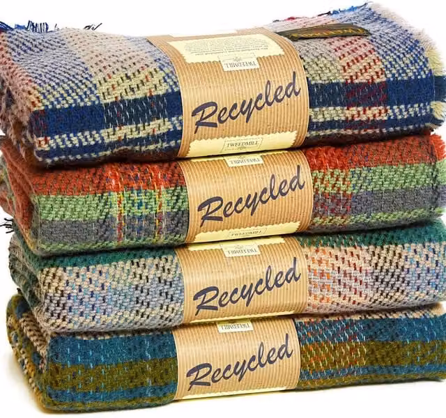 HomeSpace Direct Multicolour Checked Woven Wool Throw, W: 150 cm, D: 183 cm