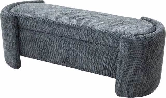 Livingandhome Modern Upholstered Chenille Storage Bench in Green or Grey