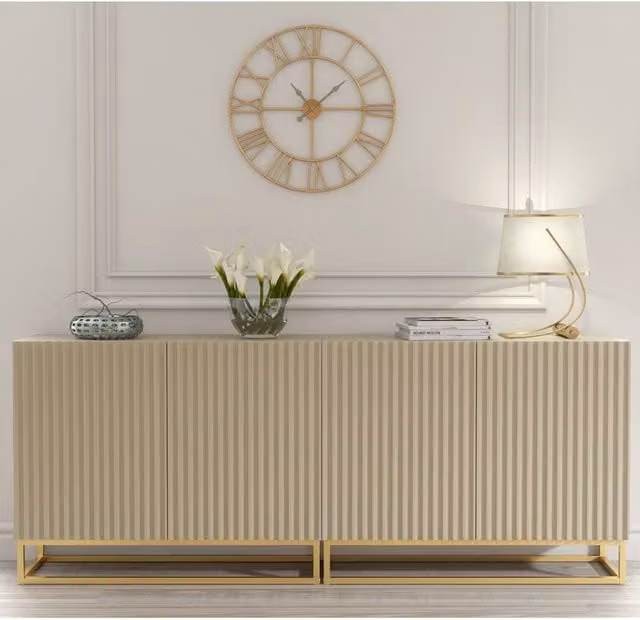 Creative Furniture Ripple Duo Sideboard in Cashmere Warm Beige Taupe Finish, W: 200 cm – 1