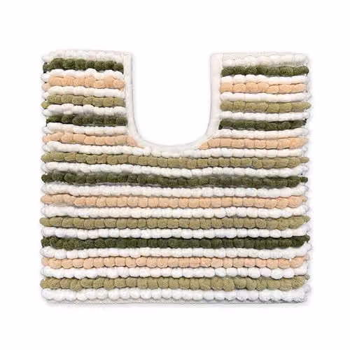 Allure Bath Fashions Striped Chunky Bobble U-Shaped Pedestal Toilet Mat in Green, W/D: 50 x 50 cm – 3