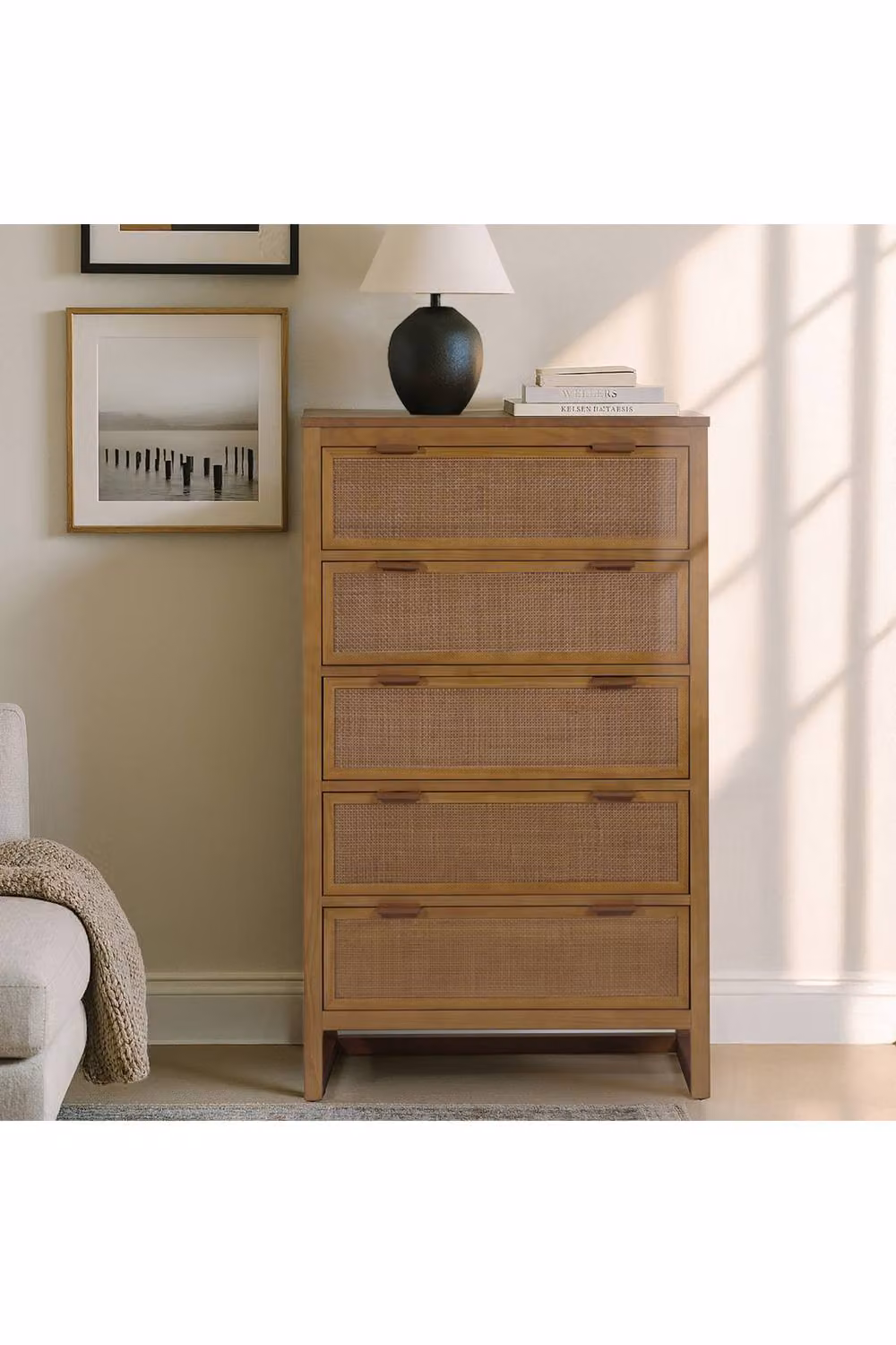 Teamson Home Hatteras Tall Bedroom Dresser Chest of Drawers in Sand – 2
