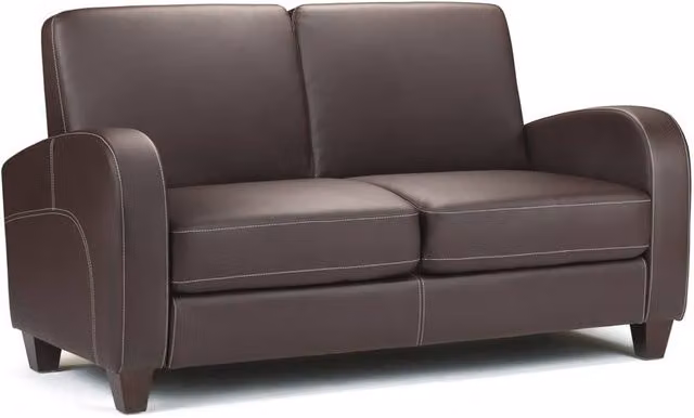 Cheshire Vivo 2 Seater Modern Upholstered Sofa in Chestnut Brown Synthetic Leather