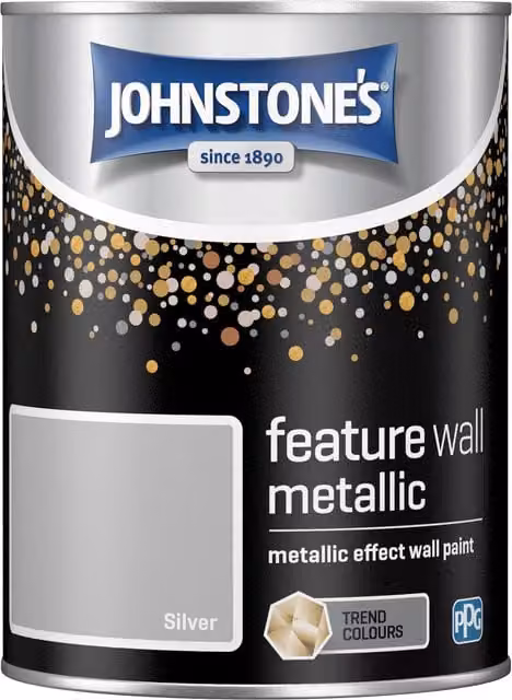 Johnstone's Feature Wall Metallic Paint in Silver