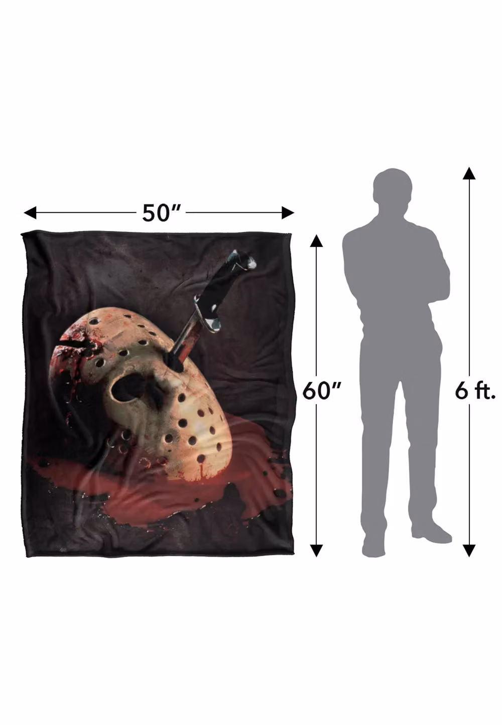 Warner Brothers Friday The 13th Silky Touch Super Soft Fluffy Throw Blanket in White, W/D: 152 x 127 cm – 3