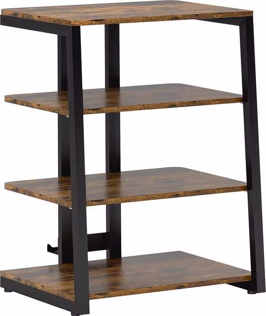 HOMCOM HiFi Stand with Four Adjustable Storage Shelves in Rustic Brown