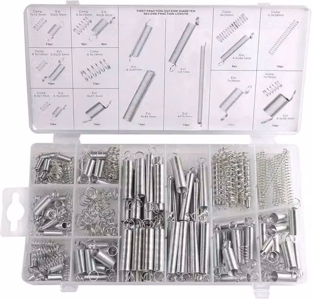 Havendro 200-Piece Stainless Steel Spring Pin Set in Silver, 12 Sizes – 1