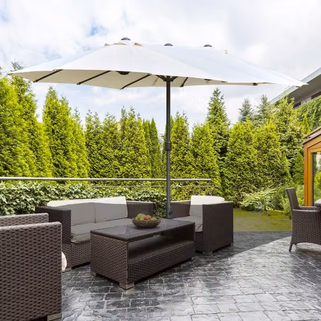 Outsunny Garden Umbrella Canopy in White