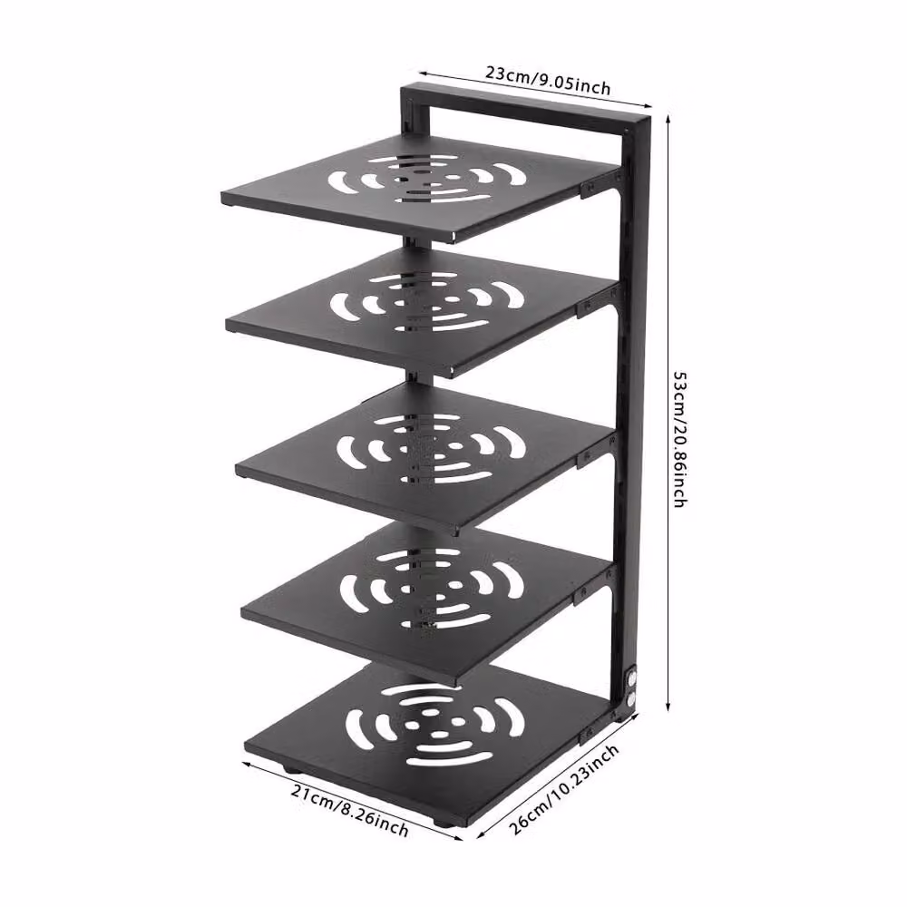 KORVIXA 5 Tier Adjustable Carbon Steel Study Rack in Black – 2