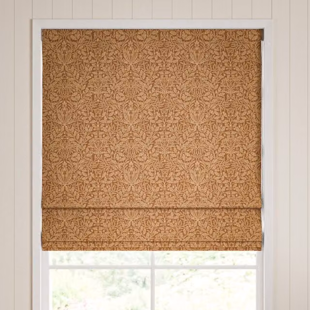 William Morris Acorn Made To Measure Blackout Roman Blind in Russet Floral Pattern