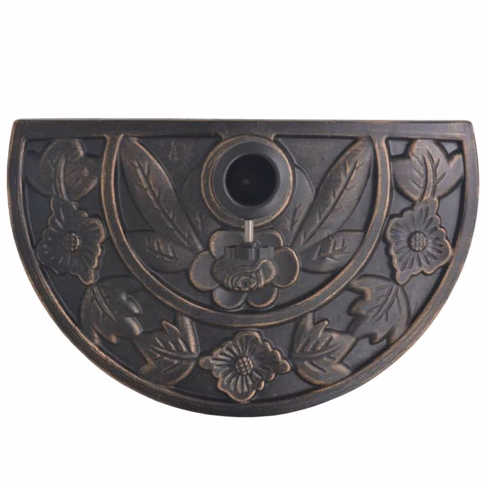 Berkfield Home Half Round Resin Parasol Base in Bronze – 3