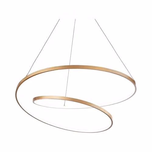 Netlighting Oz LED Decorative Swirl Integrated Pendant Light in Gold/Brass, 3000K Warm White