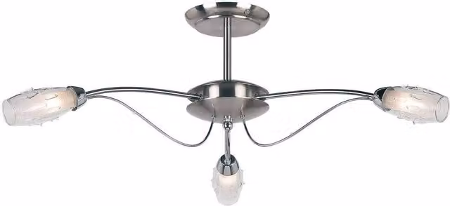 Endon Mercury 3 Light Semi Flush Ceiling Light in Chrome with Transparent Glass and G9 Bulbs