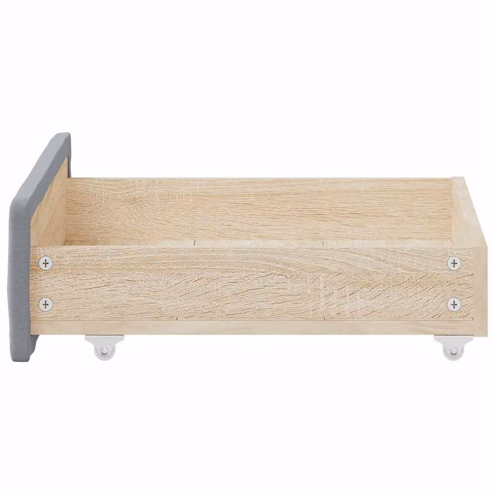 Berkfield Home Soft Bed Storage Drawers, 2 Piece Set in Light Grey, Engineered Wood and Fabric, W/D/H: 67 x 50 x 16 cm – 2