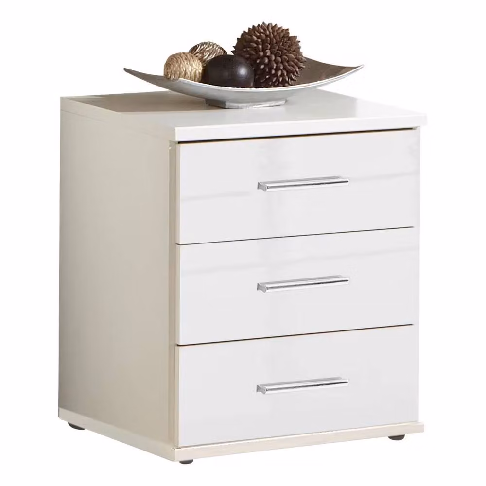 KDMD Clack White Gloss 3 Drawer Bedside Cabinet – 2