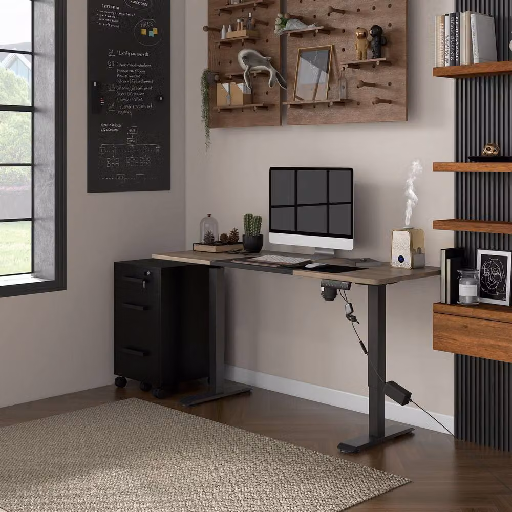Rolipo Electric Height Adjustable Standing Desk with LED Display, Black – 3