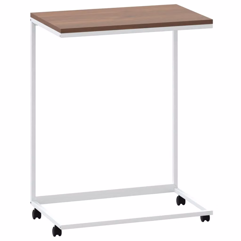 Berkfield Home White Side Table with Castors, W/D/H: 55 x 35 x 70 cm – 2