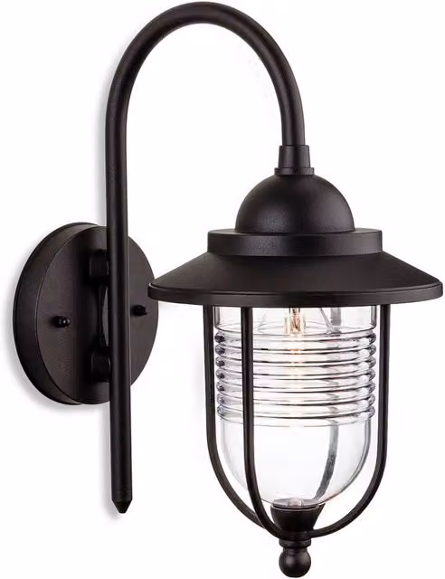 Firstlight Oregon Retro Outdoor Wall Lantern, Black, IP44, E27