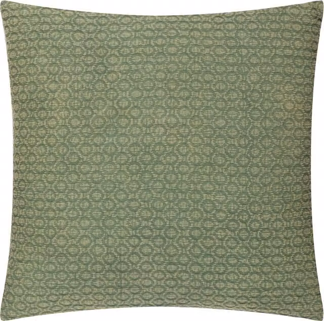 Make It A Home Tryfan Textured Cotton Square Cushion Cover in Green