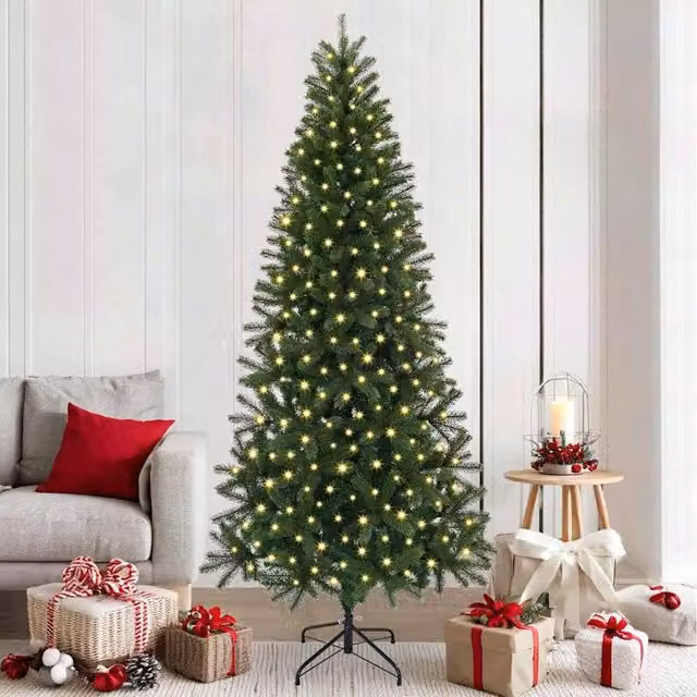 Berkfield Home Artificial Green Christmas Tree with 300 LEDs, Height: 210 cm
