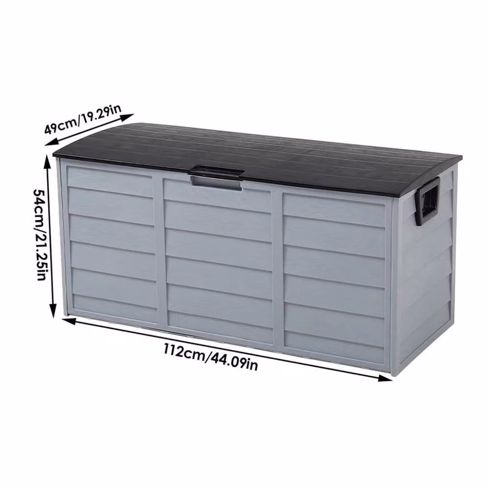 EONLION 290L Large Outdoor Plastic Storage Box with Lid in Grey – 2