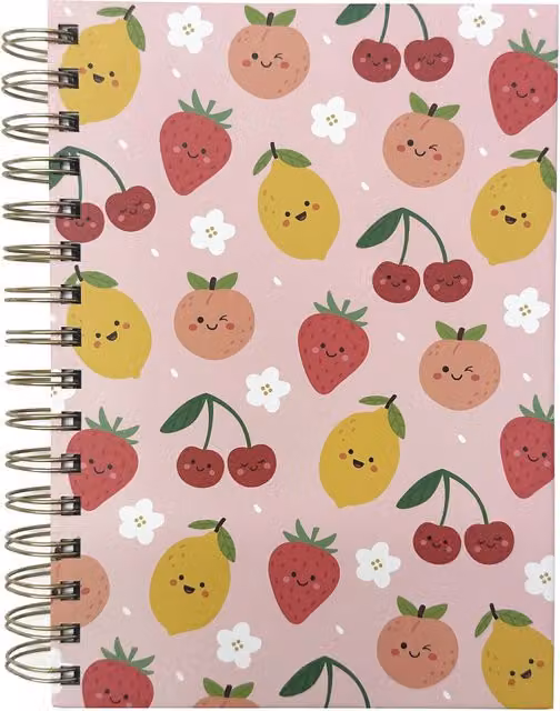 i-doodle A5 Lined Softcover Wiro Notebook in Pink