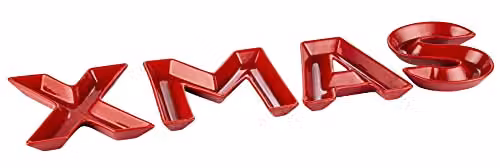 EMS UK LTD Set of 4 Red Christmas Letter Ceramic Snack Dishes – 1