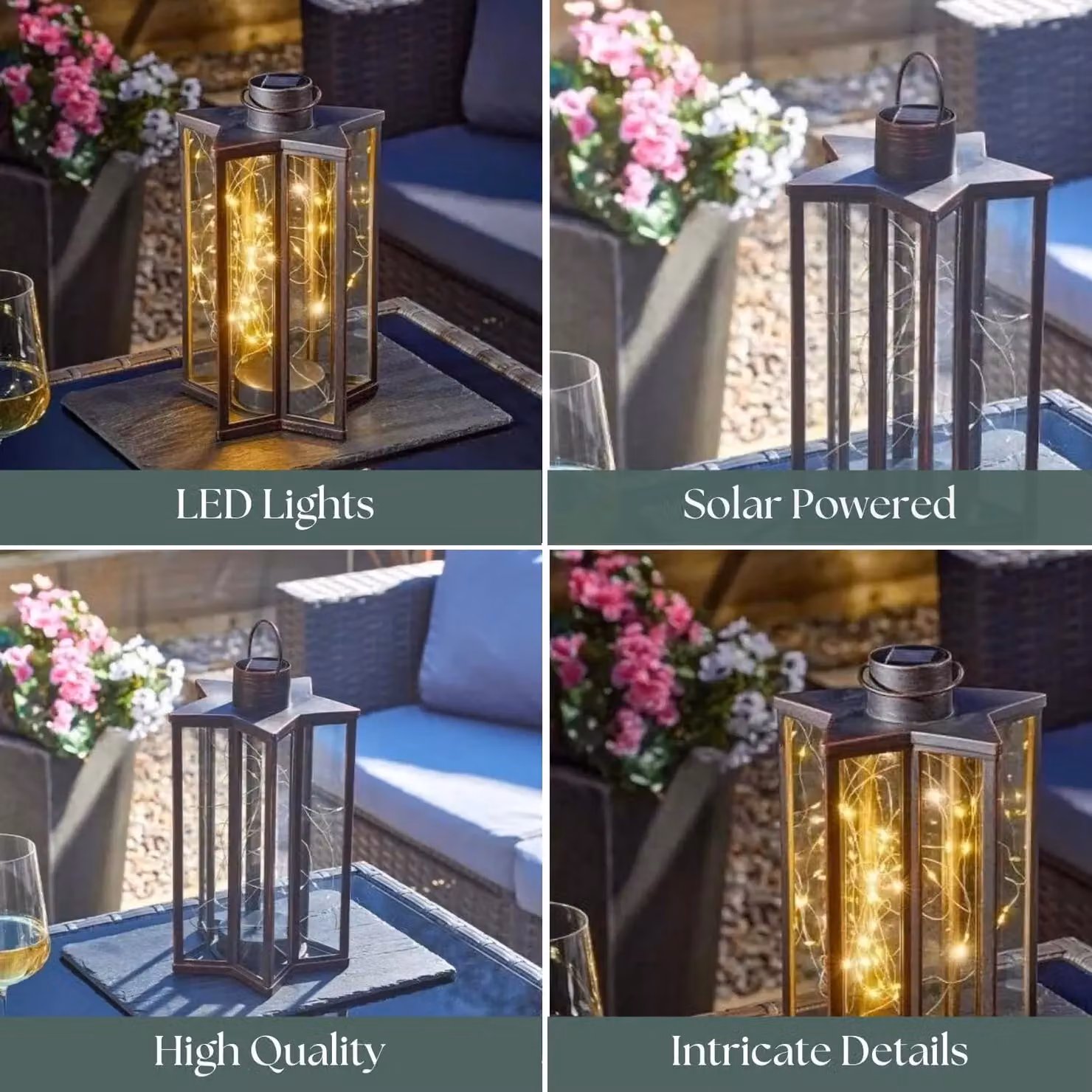 Marco Paul Bronze Star Solar Lantern with Firefly Effect – 3