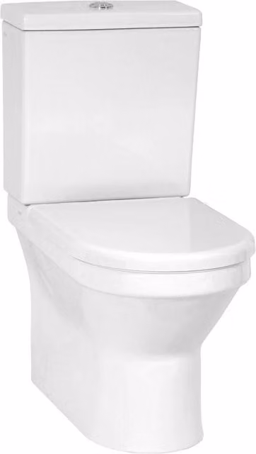 Clifton Rimless Comfort Height Floor Standing Toilet Set with Soft Close Seat in White
