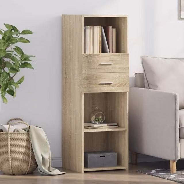 Berkfield Home Sonoma Oak Highboard in Brown, W/D/H: 40 x 42.5 x 124 cm – 1