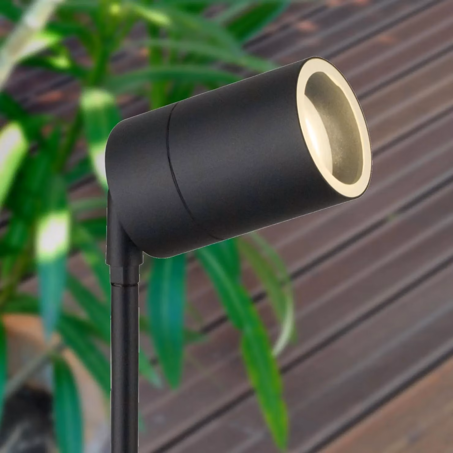 First Choice Lighting Blaze Black Outdoor Ground Spike Light with Transparent Glass Cover – 2