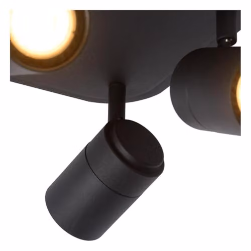 Lucide Lennert Dimmable Adjustable Ceiling Spotlight for Bathrooms, Black, GU10, IP44 – 3
