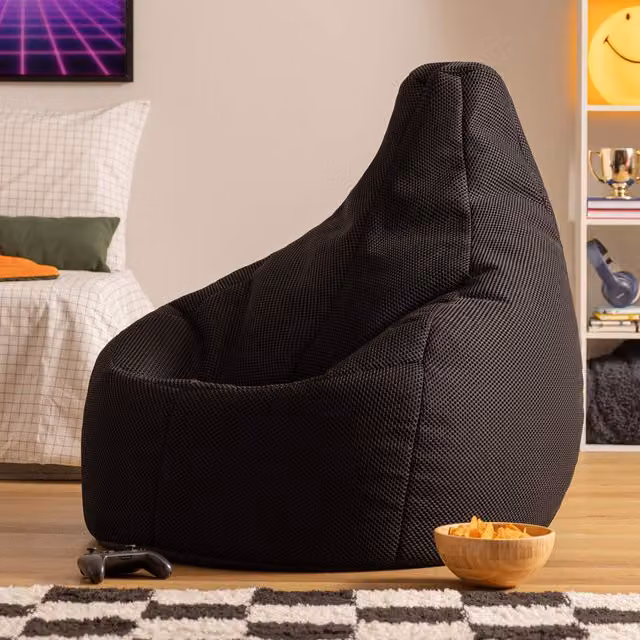 icon Mesh Gaming Bean Bag Chair in Black – 1