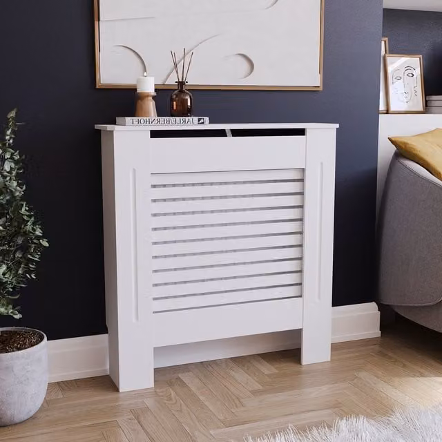 Vida Designs Milton Radiator Cover in White, W: 78 cm, H: 82 cm, D: 19 cm