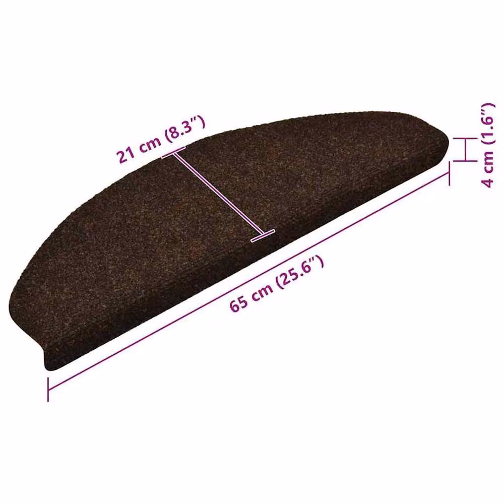 Berkfield Home Self-adhesive Non-slip Stair Mats, 5 Pieces, Brown, W/D/H: 65 x 21 x 4 cm – 6