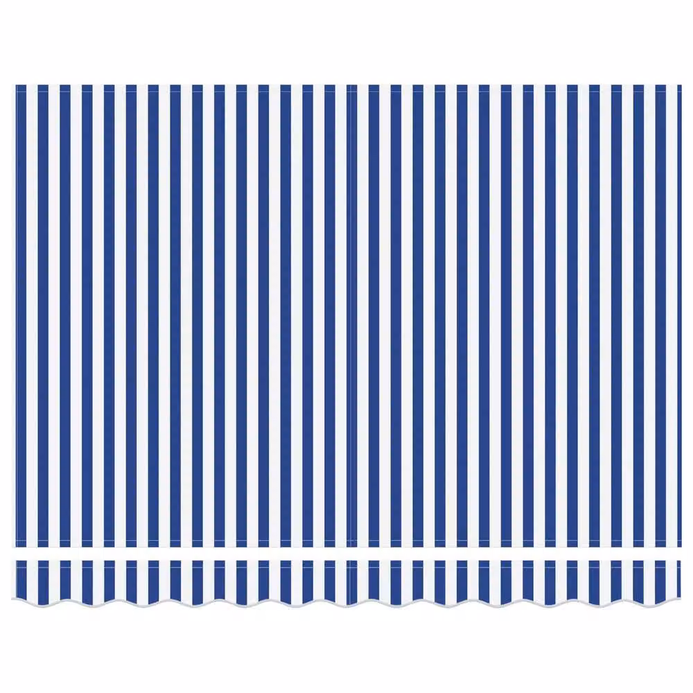 Berkfield Home Manual Retractable Folding Arm Awning in Blue and White Striped, W: 350 cm, D: 250 cm – 3