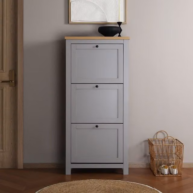 Home Garden Direct Wiltshire Shoe Cabinet in Grey – 1