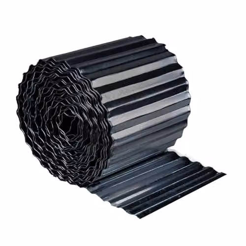 Nicoman Heavy Duty Corrugated Metal Garden Edging Roll, Black