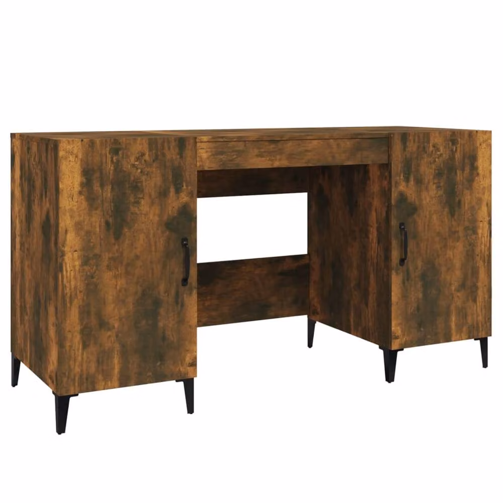 Berkfield Computer Desk in Smoked Oak Brown, W/D/H: 140 x 50 x 75 cm – 2