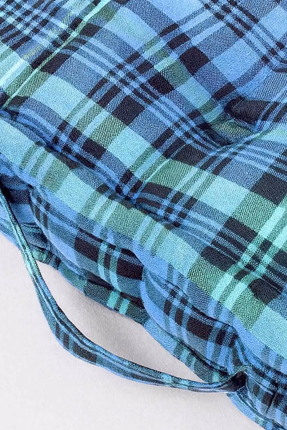 Homescapes Black Watch Tartan Cotton Floor Cushion in Blue and Black, W/D/H: 40 x 40 x 8 cm – 2