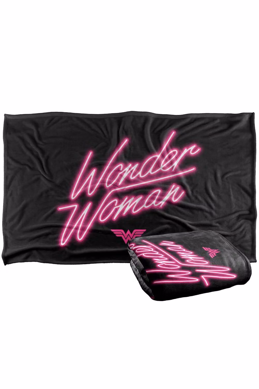 LOGOVISION Wonder Woman Neon Logo Super Soft Silky Touch Fleece Throw Blanket for Kids, Multicolour, W: 127.0 cm x D: 152.4 cm x H: 152.4 cm – 7
