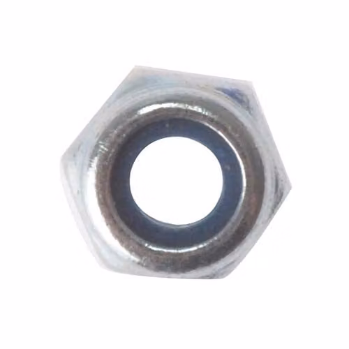 Forgefix Silver Galvanised Hexagon Self-Locking Nylon Insert Nut M12, Pack of 50