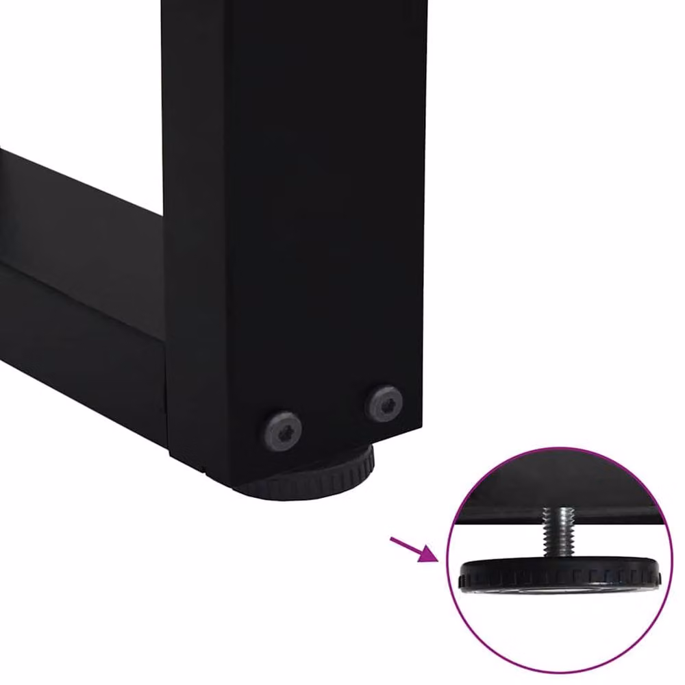 Berkfield Home V-Shape Dining Table Legs, 2 Pieces, Black Matt Steel, H: 40 cm, W: 30-31.3 cm – 4