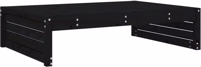 Berkfield Home Garden Rustic Black Solid Pine Wood Footstool W: 120 cm, D: 80 cm – 1
