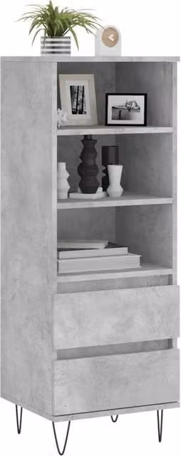 Berkfield Home Highboard in Concrete Grey, W/D/H: 40 x 36 x 110 cm