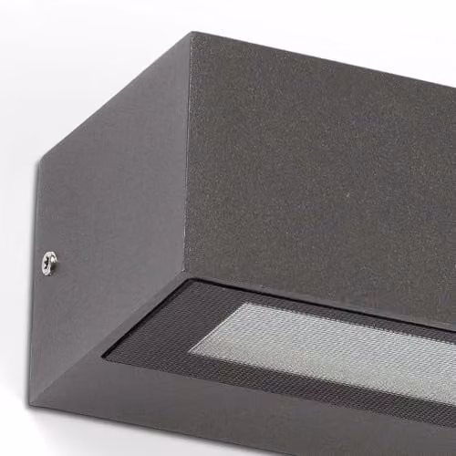 Netlighting Doro20 Modern Rectangular Up and Down LED Outdoor Wall Light, Grey, 3000K Warm White, IP65 – 2