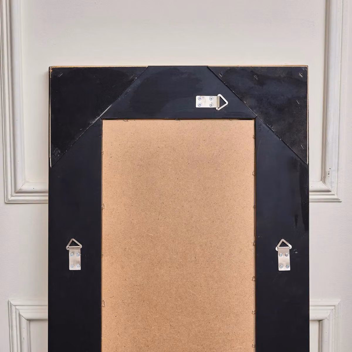 Melody Maison Art Deco Black Framed Wall or Leaner Mirror, H 142 cm x W 54 cm – 3