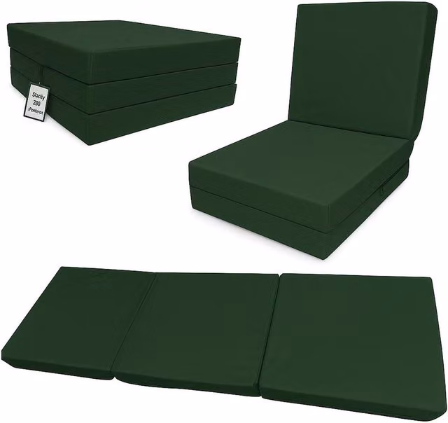 House Of Home Single Size Fold-Out Z Chair-Bed in Bottle Green